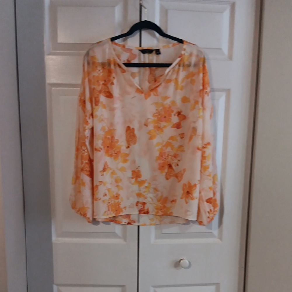 Floral Orange Top ($5 Is The Lowest Price)